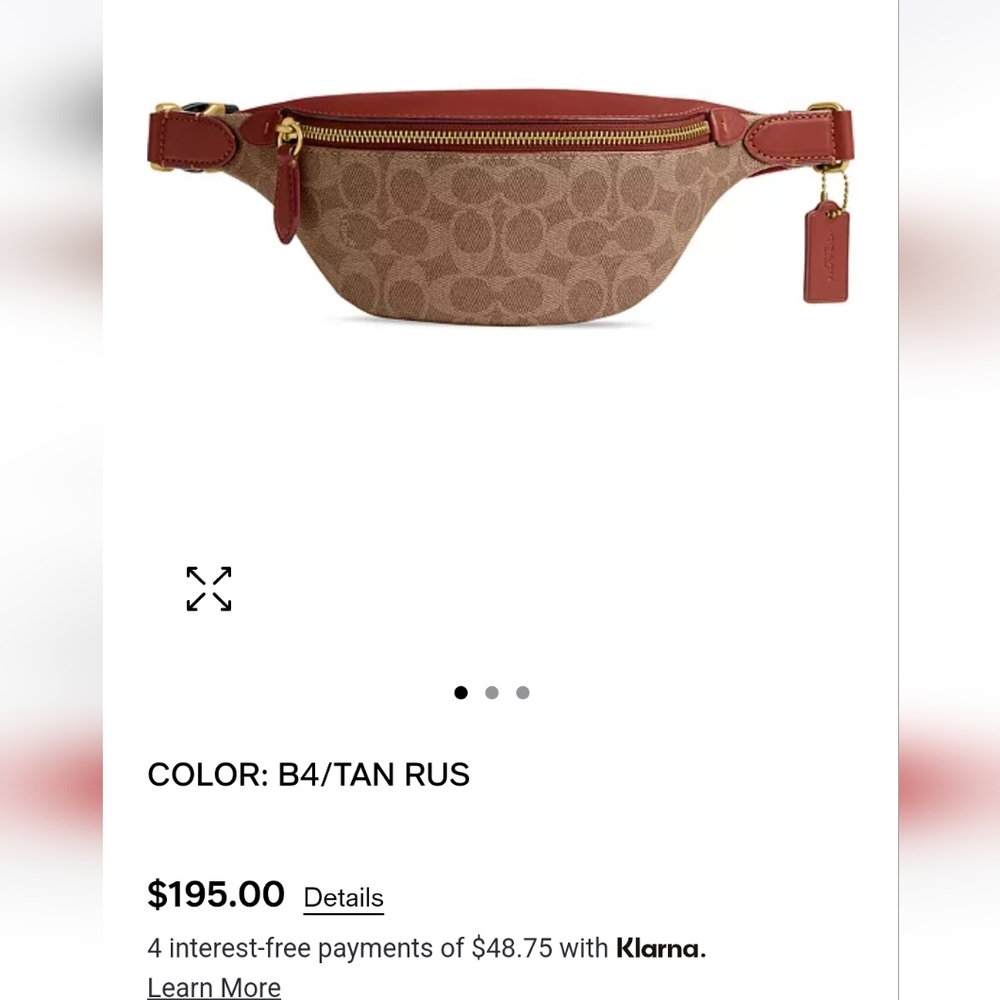 COACH Essential Signature Canvas Belt Bag in tan/rust